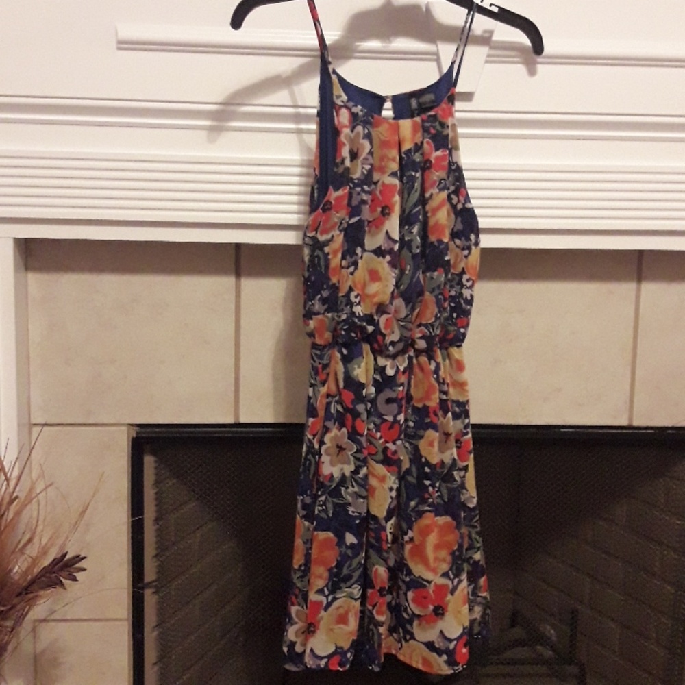 Runway Story Blue Floral Dress Small
